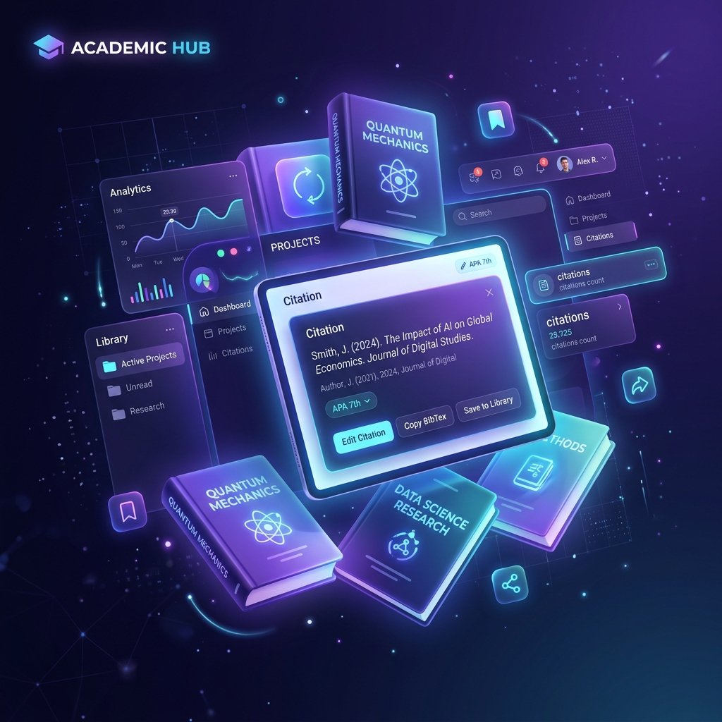 SaaS citation generator dashboard illustration